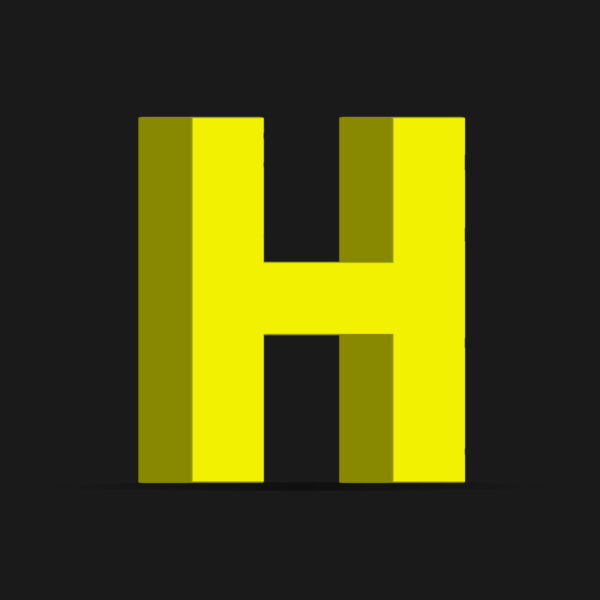 3D H Letter