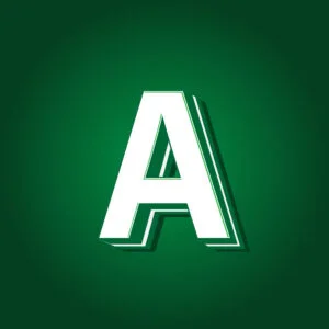 3D Letter A Green Color Design