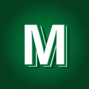 3D Letter M Green Color Design