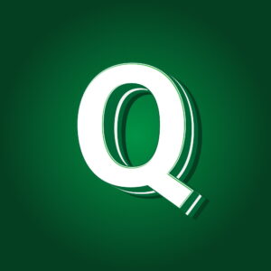 3D Letter Q Green Color Design