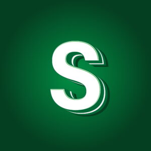 3D Letter S Green Color Design