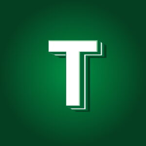 3D Letter T Green Color Design