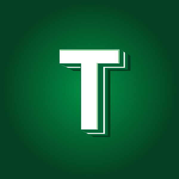 3D Letter T Green Color Design