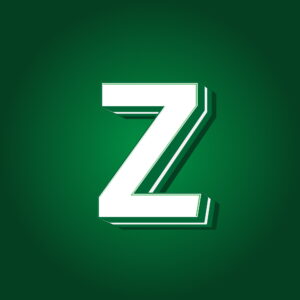 3D Letter Z Green Color Design