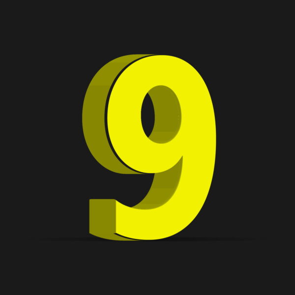 3D Number Nine