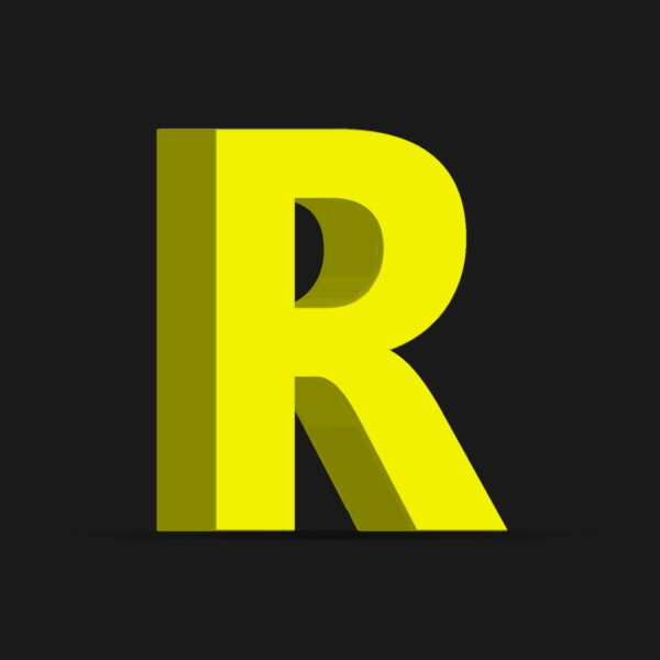 3D R Letter
