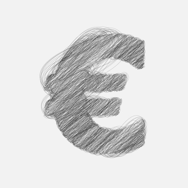 Euro Symbol Pencil Drawing Design