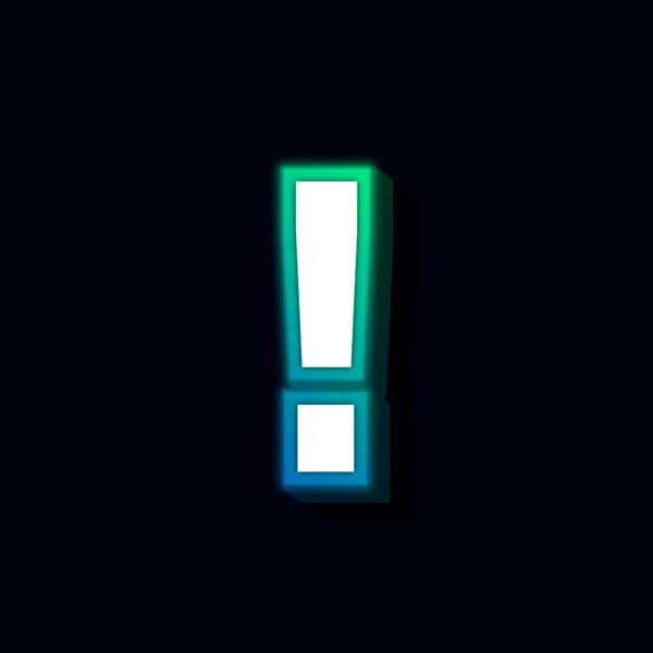 Exclamation Symbol Neon Glowing Design