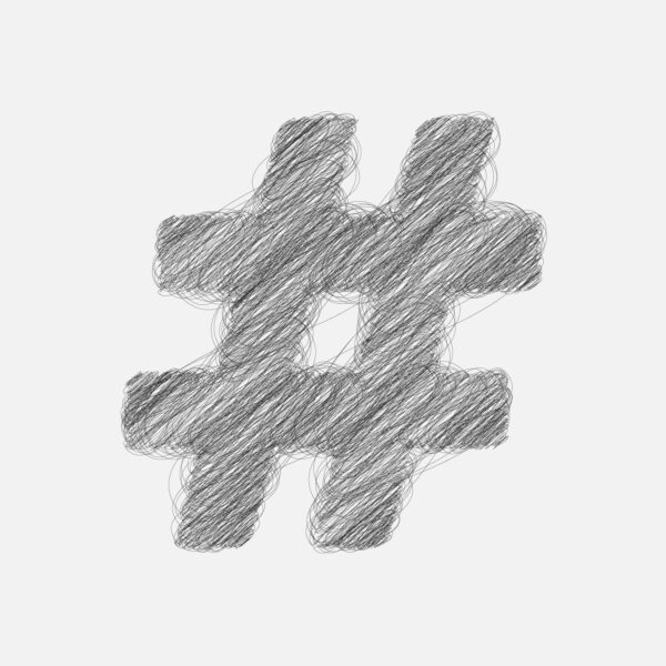Hashtag Symbol Pencil Drawing Design
