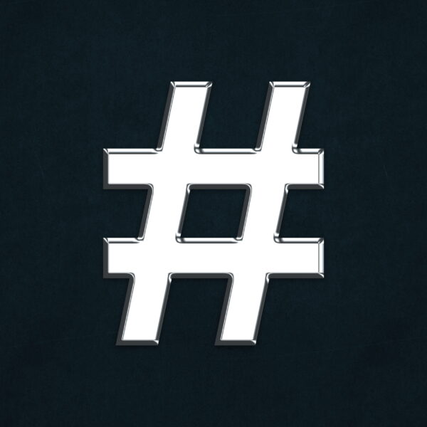 Hashtag Symbol Silver Design