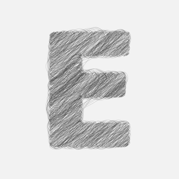 Letter E Pencil Drawing Design