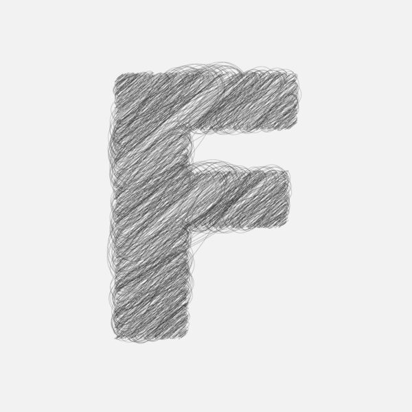 Letter F Pencil Drawing Design