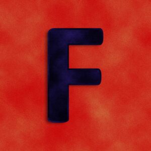 Letter F Velvet Design