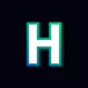 Letter H Neon Glowing Design