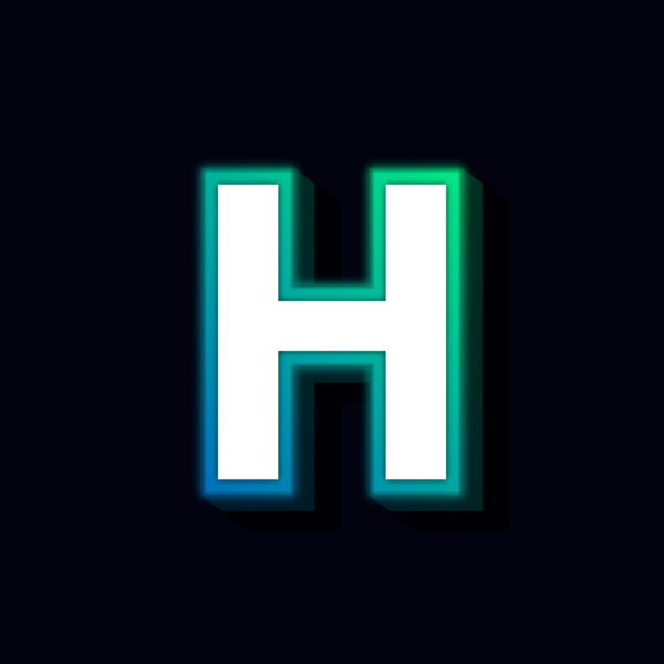Letter H Neon Glowing Design