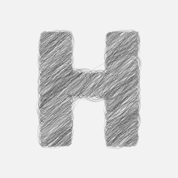 Letter H Pencil Drawing Design