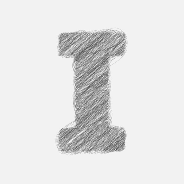 Letter I Pencil Drawing Design