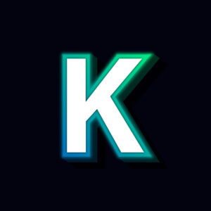 Letter K Neon Glowing Design
