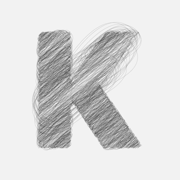 Letter K Pencil Drawing Design