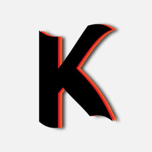 Letter K Tricolor Layer Design