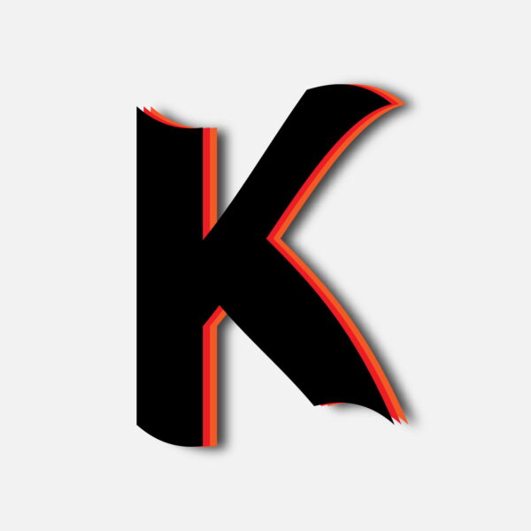 Letter K Tricolor Layer Design