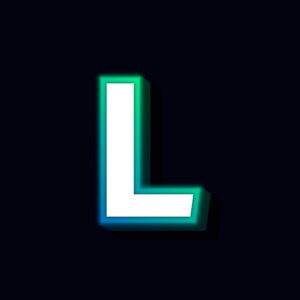 Letter L Neon Glowing Design