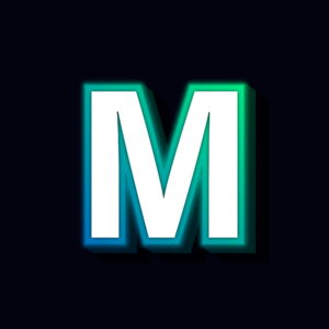 Letter M Neon Glowing Design