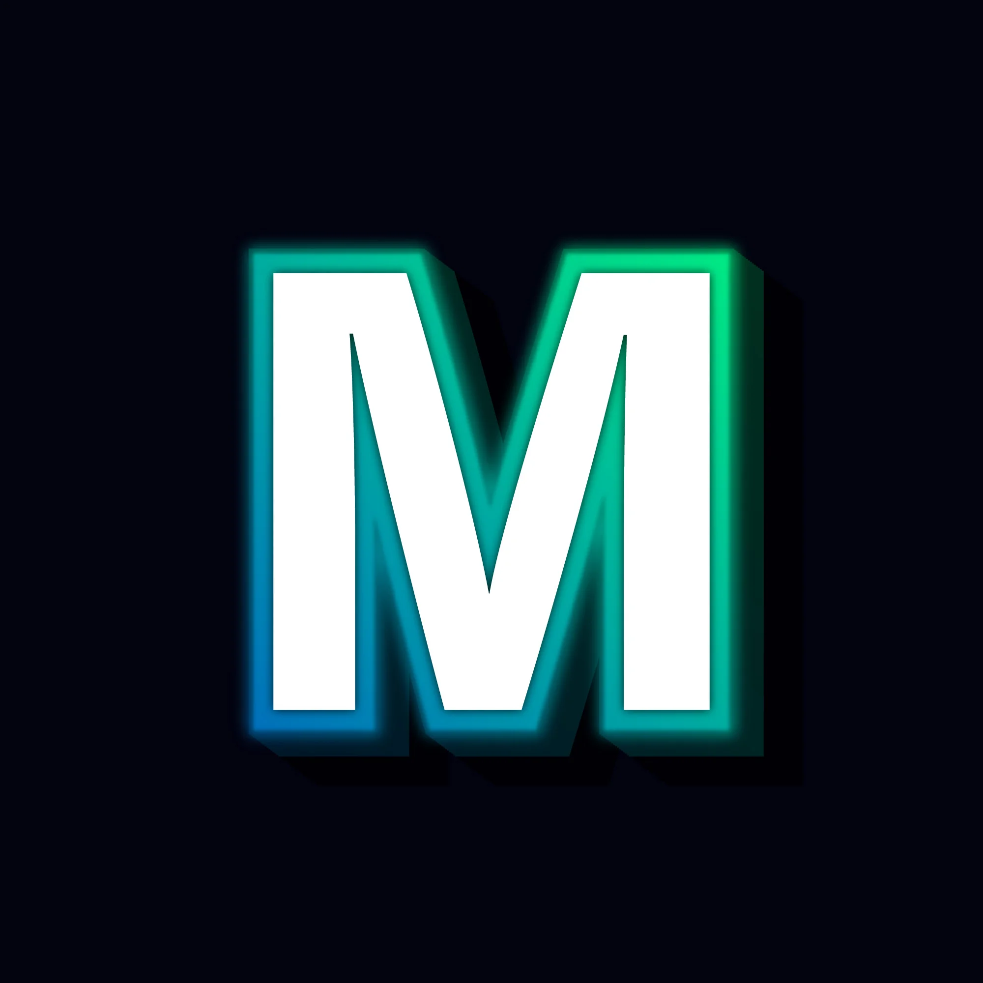 Letter M Neon Glowing Design