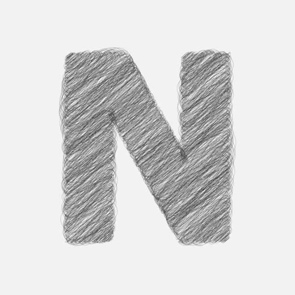Letter N Pencil Drawing Design