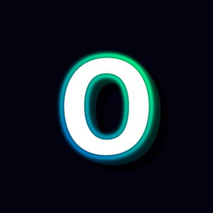 Letter O Neon Glowing Design