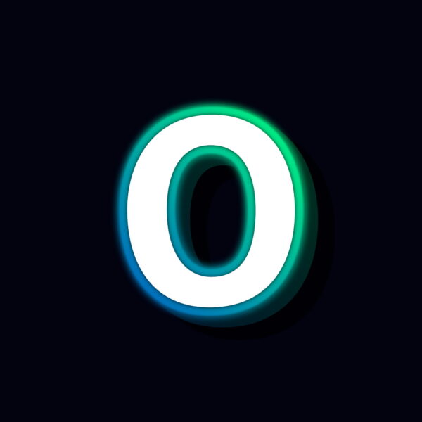 Letter O Neon Glowing Design