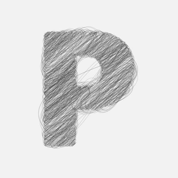 Letter P Pencil Drawing Design