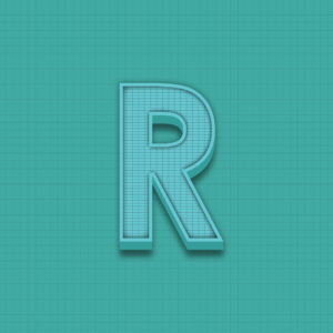 Letter R Grid Design