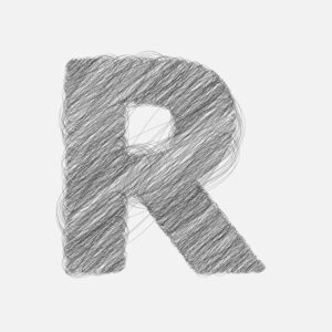 Letter R Pencil Drawing Design