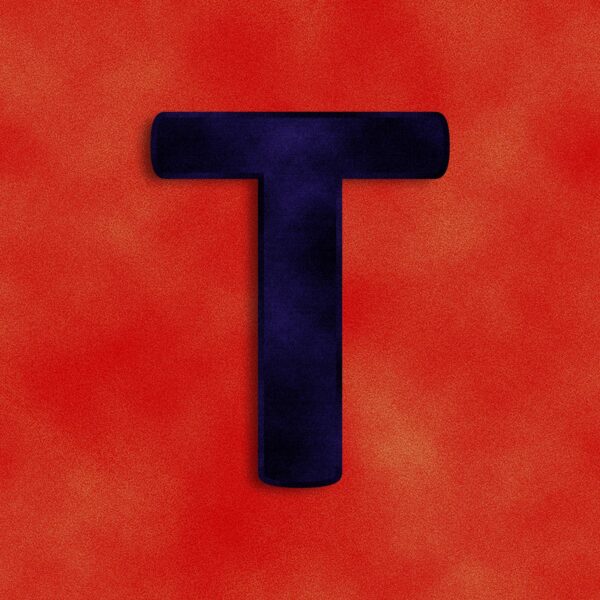 Letter T Velvet Design