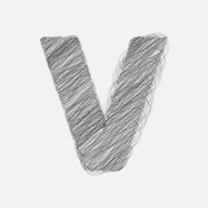 Letter V Pencil Drawing Design