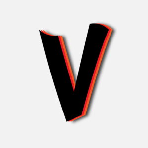 Letter V Tricolor Layer Design