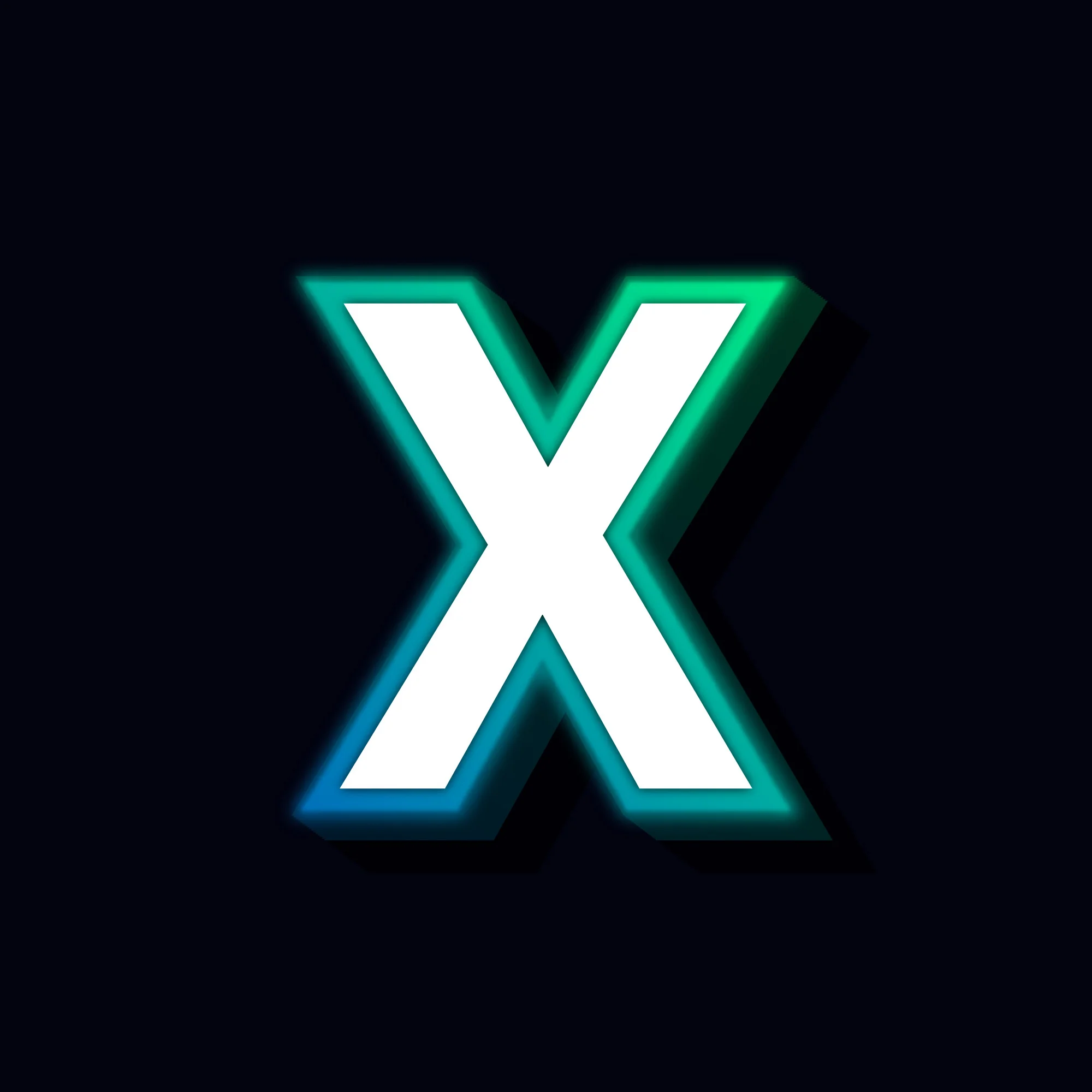 Letter X Neon Glowing Design
