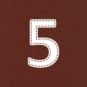 Number Five Stitched Design