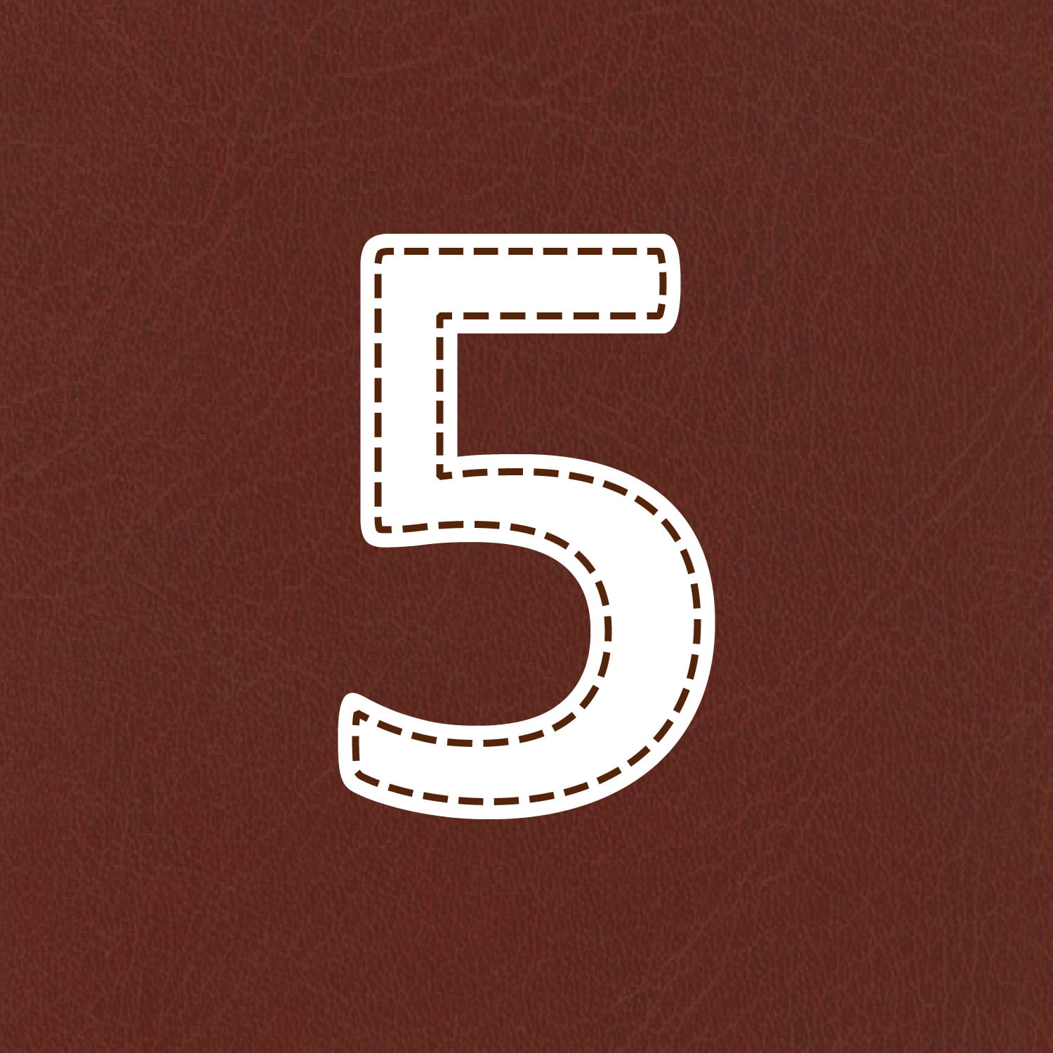 Number Five Stitched Design