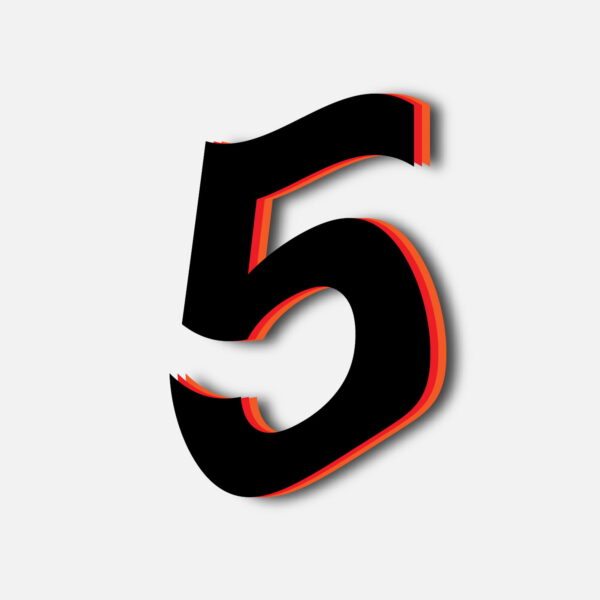 Number Five Tricolor Layer Design