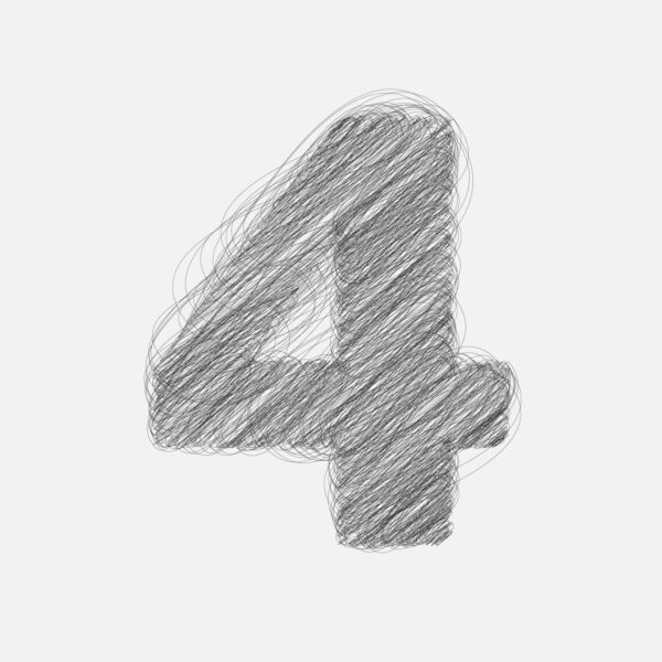 Number Four Pencil Drawing Design