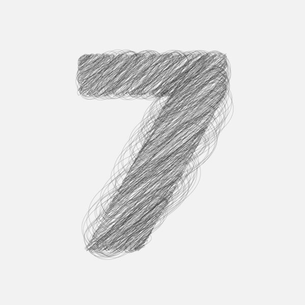 Number Seven Pencil Drawing Design