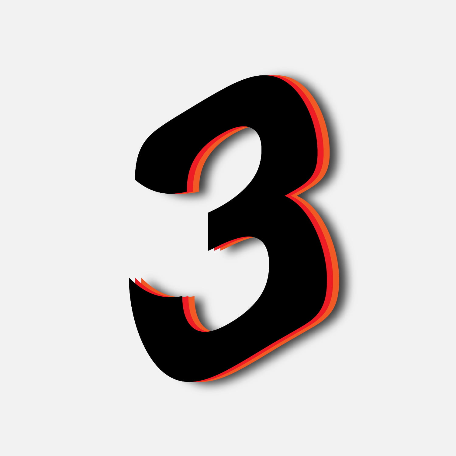 Number Three Tricolor Layer Design