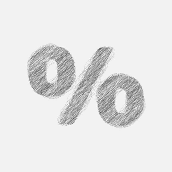 Percentage Symbol Pencil Drawing Design