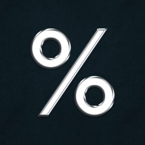 Percentage Symbol Silver Design