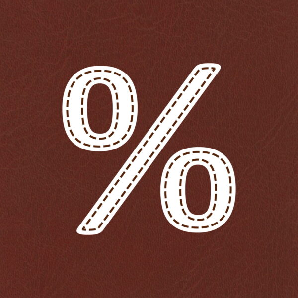 Percentage Symbol Stitched Design