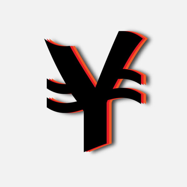 Yuan Symbol Tricolor Layer Design