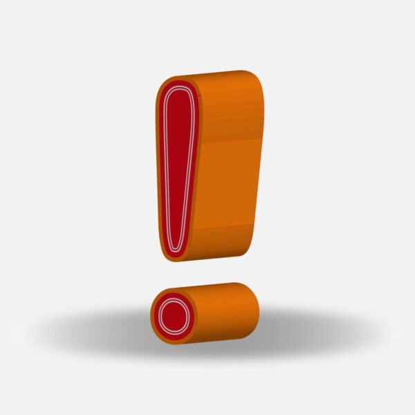 3D Exclamation Symbol With Orange Border