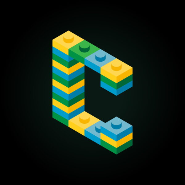 3D Letter C Lego Brick